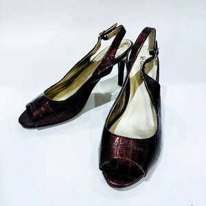 LE CHÂTEAU‎ Snakeskin bronze open-toe  sandals